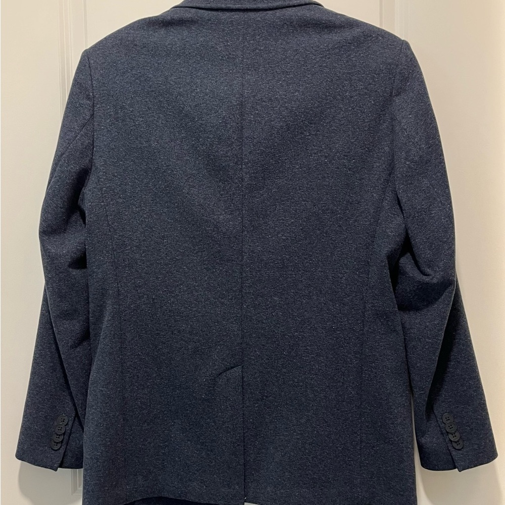 Artefact Sz L Men's Knit Blazer Casual Jacket  Long Navy  2 Button Heather Blue - Picture 2 of 5